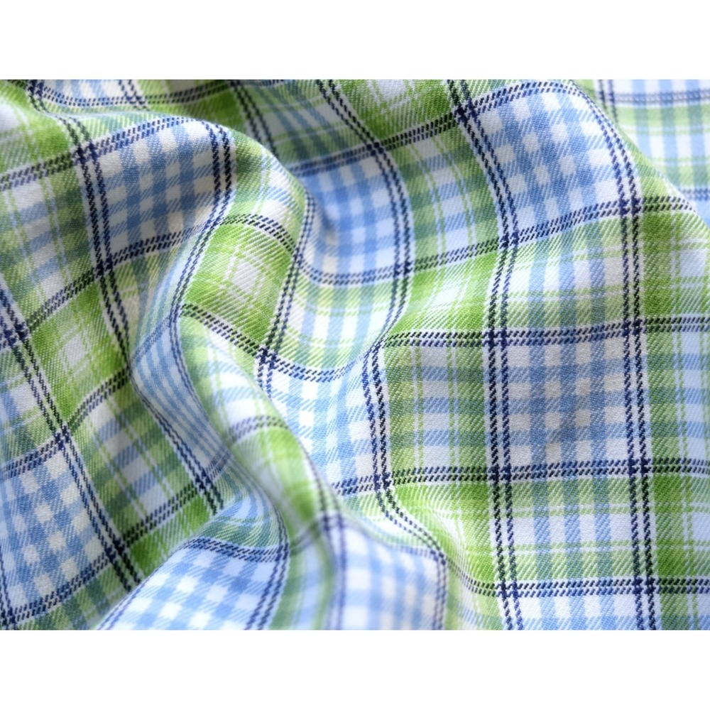 Wrangler George Strait Cowboy Cut Mens L Blue Green Plaid Western Shirt - Picture 8 of 11